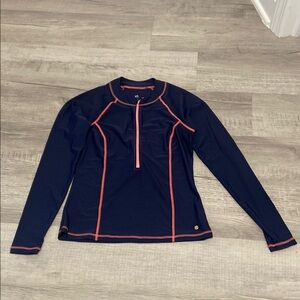 Women's Navy and Pink Long Sleeve Top